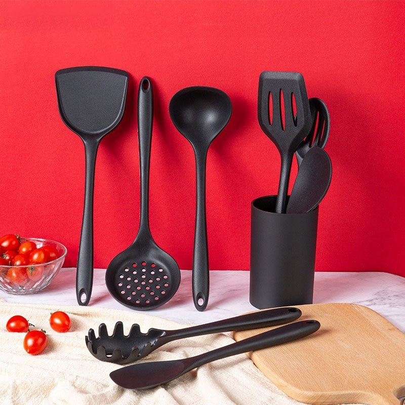 Black Silicone Kitchenware Cooking Utensils Set Non-stick Cookware