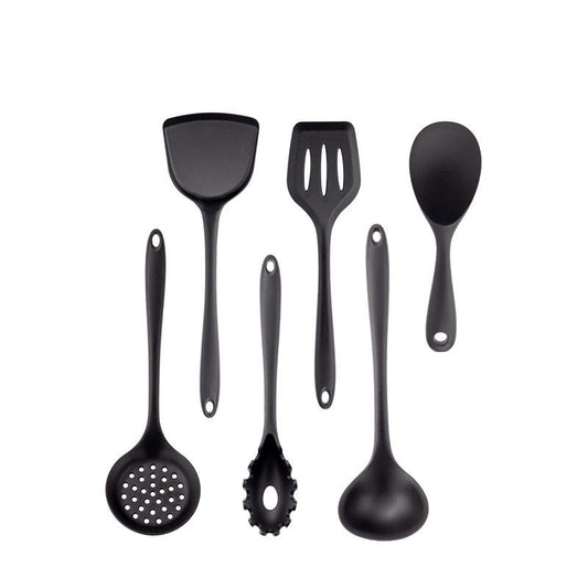 Black Silicone Cooking Utensils Set Non-Stick Pan Baking Tools Kitchenware Slotted Turner Spatula Spoon Food Tongs Kitchen Kit