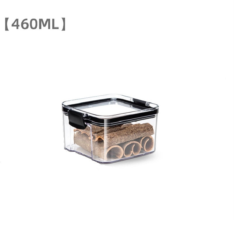 WBBOOMING 4 Different Capacity Plastic Sealed Cans Kitchen Storage Box Transparent Food Canister Keep Fresh New Clear Container